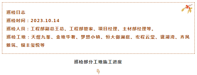 工程部巡檢 | 奔赴每一個(gè)家的現(xiàn)在進(jìn)行時(shí)
